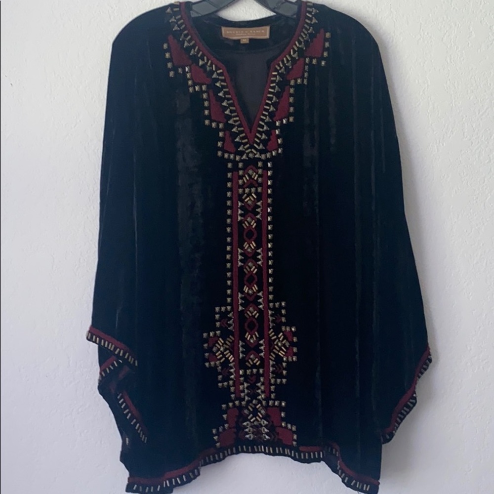 Double D Ranch black velvet tunic